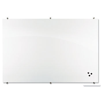 Visionary Magnetic Glass Board, Frameless, White Glossy, 36"" x 24"" x 1/8""