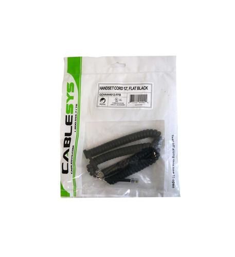 GCHA444012-FFB HANDSET CORD 12' FLAT BLA