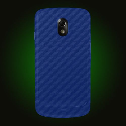 XO Skins Carbon Fiber Protective Cover Back For Samsung Galaxy Nexus - Blue