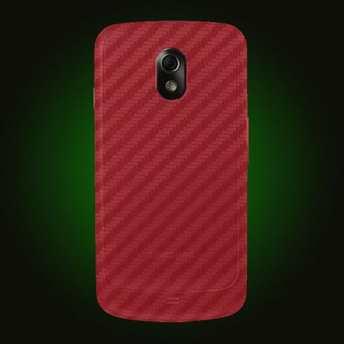 XO Skins Carbon Fiber Protective Cover Back For Samsung Galaxy Nexus - Red