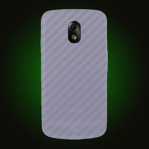 XO Skins Carbon Fiber Protective Cover Back For Samsung Galaxy Nexus - White