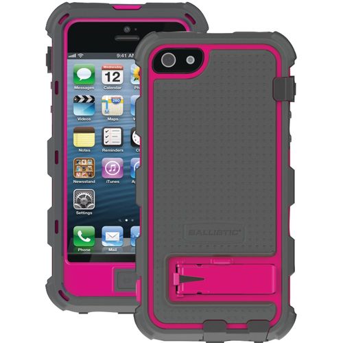 BALLISTIC HC0956-M115 iPhone(R) 5 Hard Core Series Case (Charcoal/Raspberry)