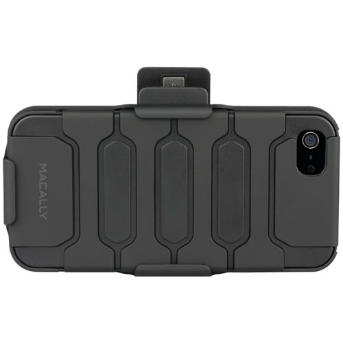 MACALLY TANK5B iPhone(R) 5/5S Protective Holster Case with Belt Clip/Stand (Black)