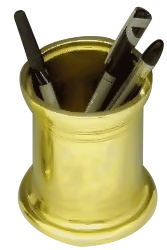 Mayer Mill brass Desk organizer Engravable Pencil / Pen Cup Organizer Holder for Home / Office