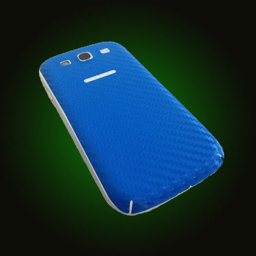 XO Skins Carbon Fiber Protective Cover Back For Samsung Galaxy S III - Blue