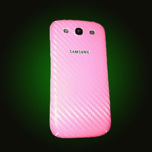 XO Skins Carbon Fiber Protective Cover Back Case For Samsung Galaxy S III - Pink