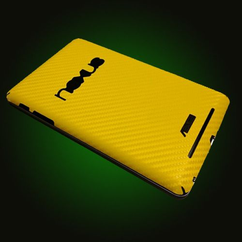 XO Skins Yellow Carbon Fiber Protective Covers For Google Nexus 7