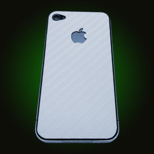 XO Skins Carbon Fiber Protective Cover Back For Apple Iphone 5 - White