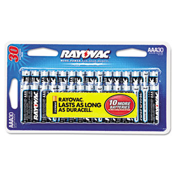 Alkaline Batteries, AAA, 30/Pack