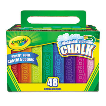 Washable Sidewalk Chalk, 48 Assorted Bright Colors