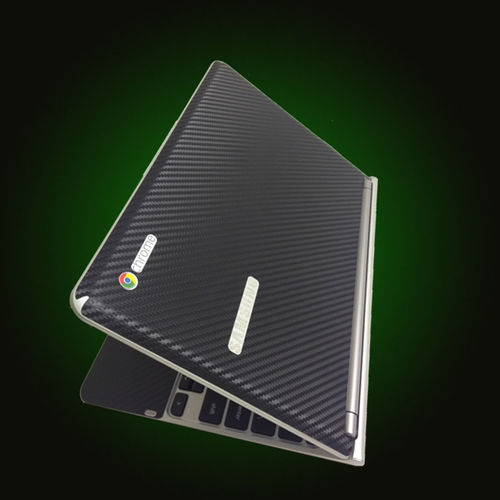 XO Skins Carbon Fiber Protective Cover Back Protector For Samsung Chromebook - Black