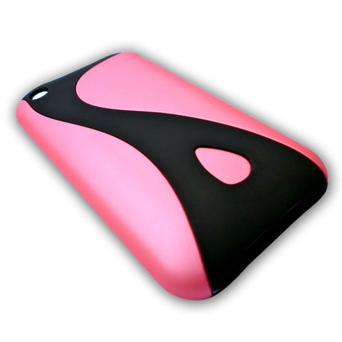 Offex Case Cover Protector For Iphone Two Piece Satin Pink & Black