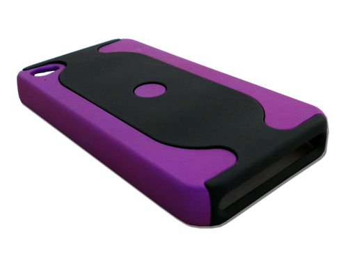 Offex Snowfire Satin Purple / Black Protective- Fresh Tracks Iphone 4 Hard Carrying Case