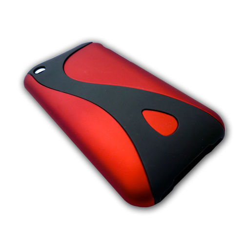 Offex Case Cover Protector For Iphone Two Piece Satin Red & Black