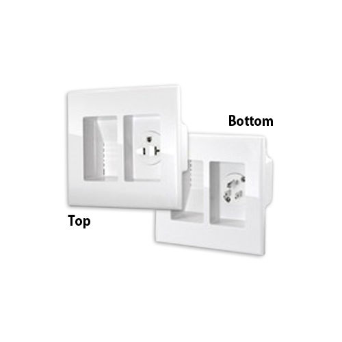 Sewell WallBlade by Sewell - Recessed Wall Plate Cable Drop With Power