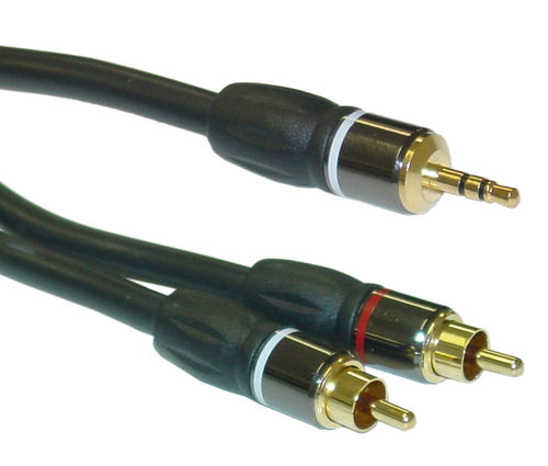 Offex Wholesale Premium 2 RCA Male to 3.5mm Stereo Male, 12 ft