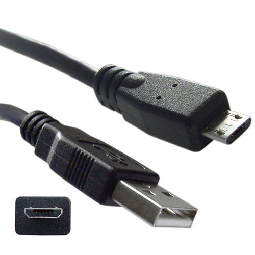 Offex Wholesale USB Type A Male / Micro B Male Cable, 2.0 Version, Black, 10 ft