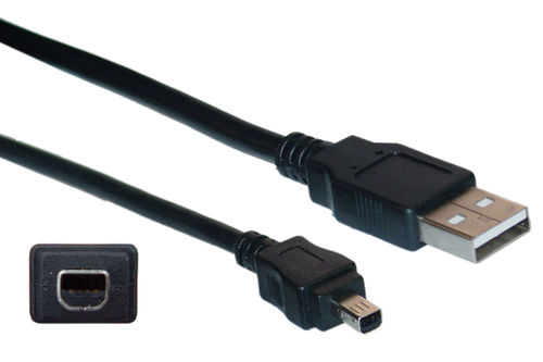 Offex Wholesale USB Type A Male / Mini-B Male Cable, 4 Pin, Black, 6 ft