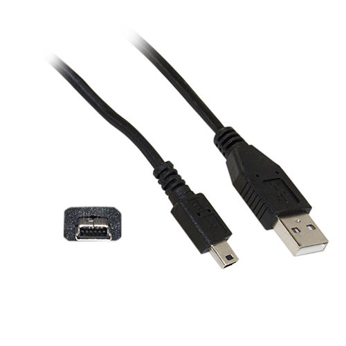 Offex Wholesale USB Type A Male / Mini-B Male Cable, 5 Pin, Black, 10 ft