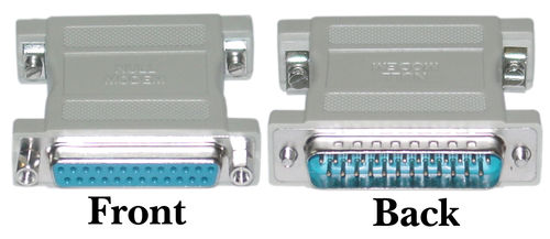 Cable Wholesale DB25 Male / DB25 Female, Null Modem Adaptor