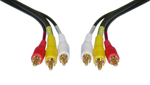 Offex Wholesale Stereo / VCR RCA Cable, 2 RCA (Audio) + RCA RG59 Video Gold Plated, 6 ft