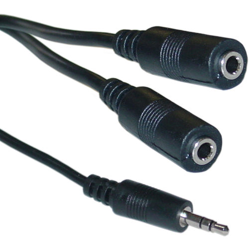 3.5mm Stereo Y Cable, 3.5mm Male to Dual 3.5mm Stereo Female, 6 foot