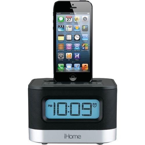 IHOME iPL10BC iPhone(R)/iPod(R) Dual Charging Stereo FM Clock Radio with Lightning(TM) Dock & USB Charger