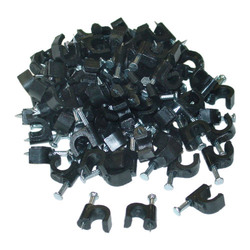 RG6 Cable Clip, Black (100 pieces per bag)