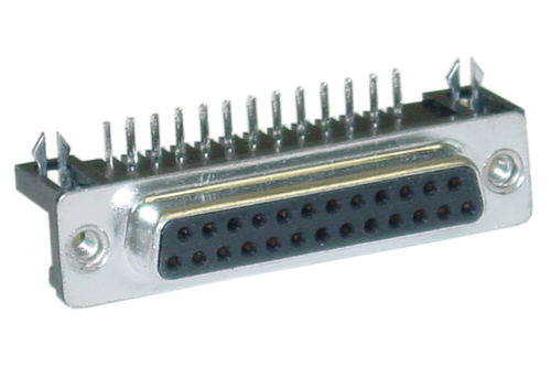 DB25 Right Angle Female Connector, Solder Type