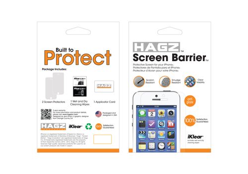 HAGZ  Screen Barrier - Screen Protectors for Apple iPhone 5s / 5c / 5 - (2 Pack) - ANTI GLARE - with iKlear (USA)