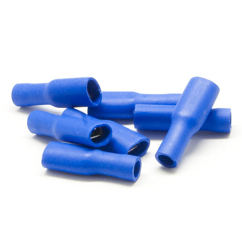 Quick Disconnect Insulated Female Spade, Blue, 14 AWG - 16 AWG, Electrical Wire Connection, 100 Pieces