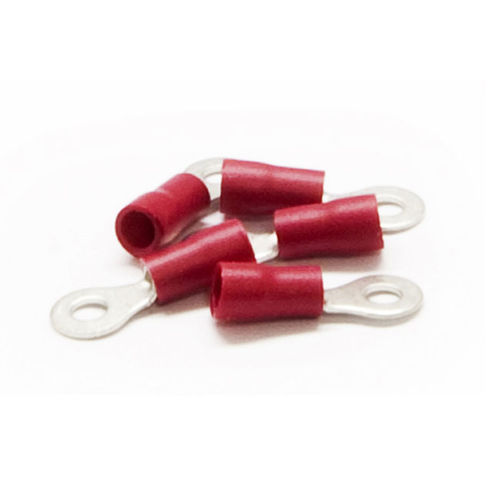 Ring Terminal, Red, 16 AWG - 22 AWG, Electrical Wire Connection, 100 Pieces