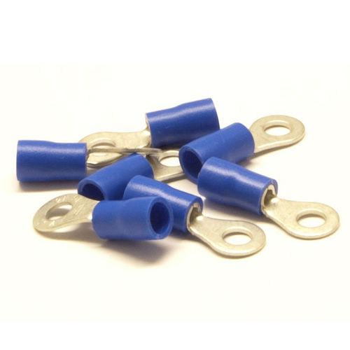 Ring Terminal, Blue, 14 AWG - 16 AWG, Electrical Wire Connection, 100 Pieces