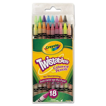 Twistables Colored Pencils,18 Assorted Colors/Pack