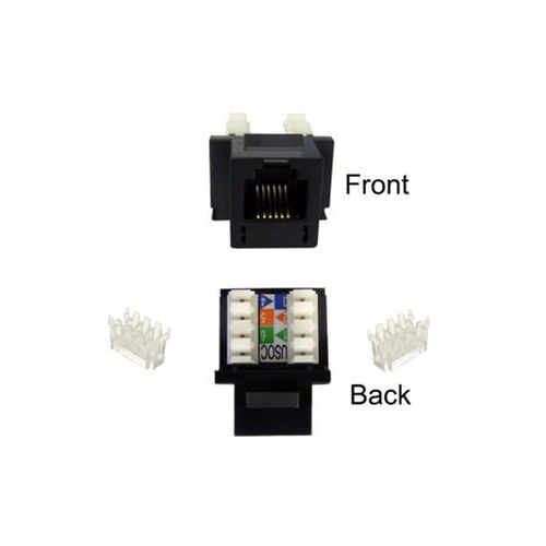 Keystone Insert, Black, Phone / Data Jack, RJ11 / RJ12 Female to 110 Type Punch Down