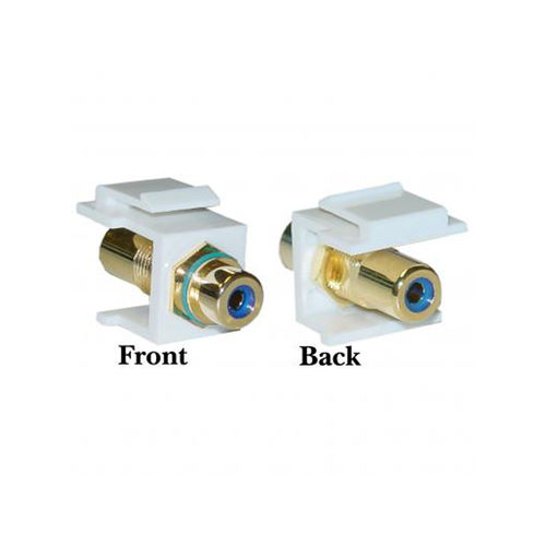 Keystone Insert, White, RCA Female Coupler (Blue RCA)