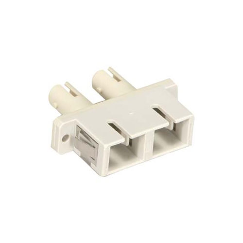 Fiber Optic Adapter, ST Female to SC Female, Duplex, Plastic Housing