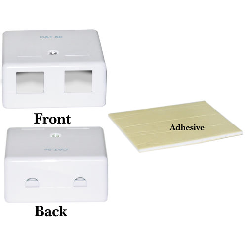 Blank Surface Mount Box for Keystones, 2 Hole, White