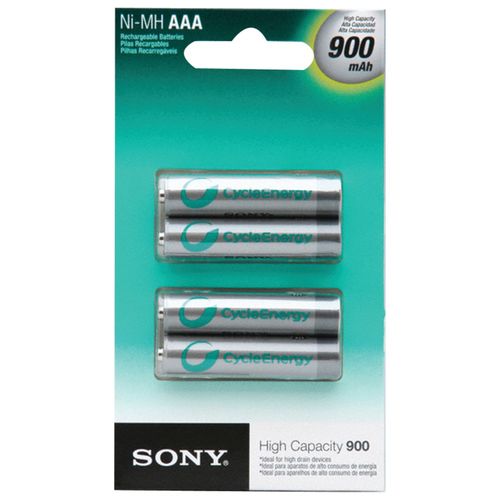 SONY NHAAAB4EN Rechargeable Batteries, 4 pk (AAA; 900mAh)