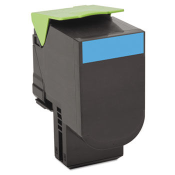 80C1XC0 Toner, 4000 Page-Yield, Cyan