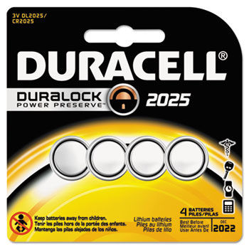 Button Cell Lithium Battery #2025, 4/Pk