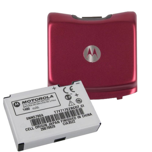 OEM Motorola 98795H Extended Battery & Door Combo for RAZR V3m (Maroon)