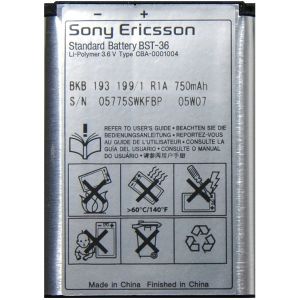 OEM Sony Ericsson J300, K750, K510, T250, W200, W200, Z310, Z550 Battery BST-36