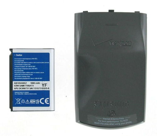 OEM Samsung Saga i770 Extended Battery and Door AB103450EZ (Black)