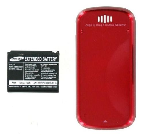 OEM Samsung Trance u490 Extended Battery & Door - Red