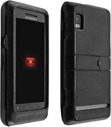 Motorola Droid 2 A956 Snap-On Leather Cover Case (Black) - MOTDRDPCOVLTH