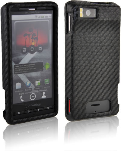 OEM Motorola Carbon Fiber Wrapped Snap-On Case for Droid X (Black)