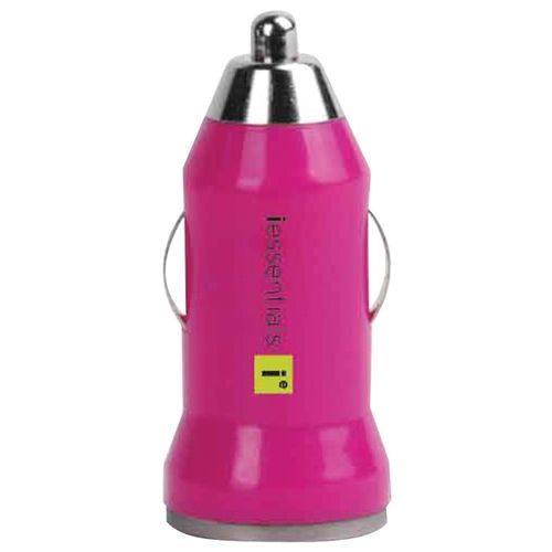 IESSENTIALS IE-PCPUSB-PK iPhone(R)/iPod(R)/Smartphone USB Car Charger (Pink)