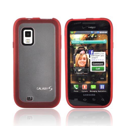 Verizon Dual Cover Case for Samsung Galaxy S Fascinate SCH-I500 (Red/Clear)