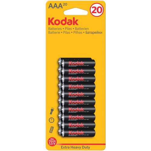 KODAK K3AHZ-20 30937765 Extra Heavy-Duty Carbon Zinc Batteries (AAA; 20 pk)